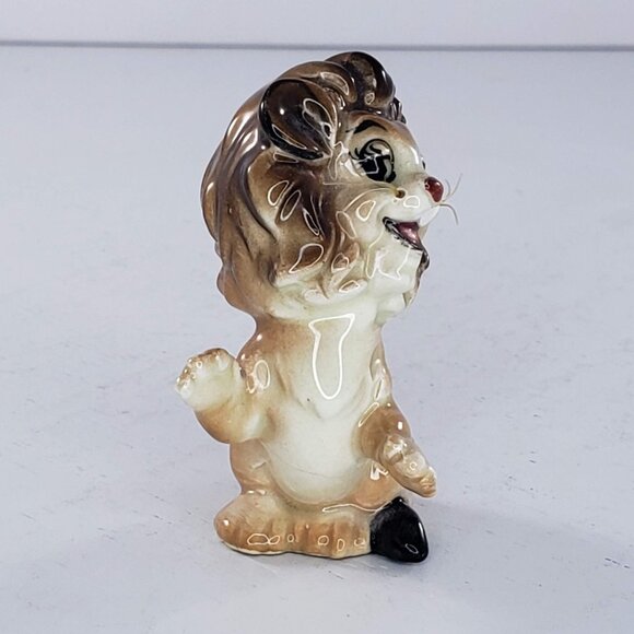 Vintage Lion Male With Whiskers Miniature Figurine Wild Animal *Repaired* - Picture 2 of 9